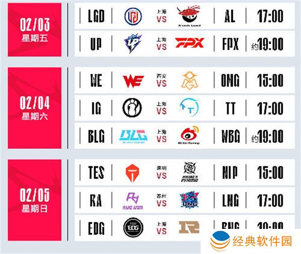 英雄联盟2023年春季赛赛程一览