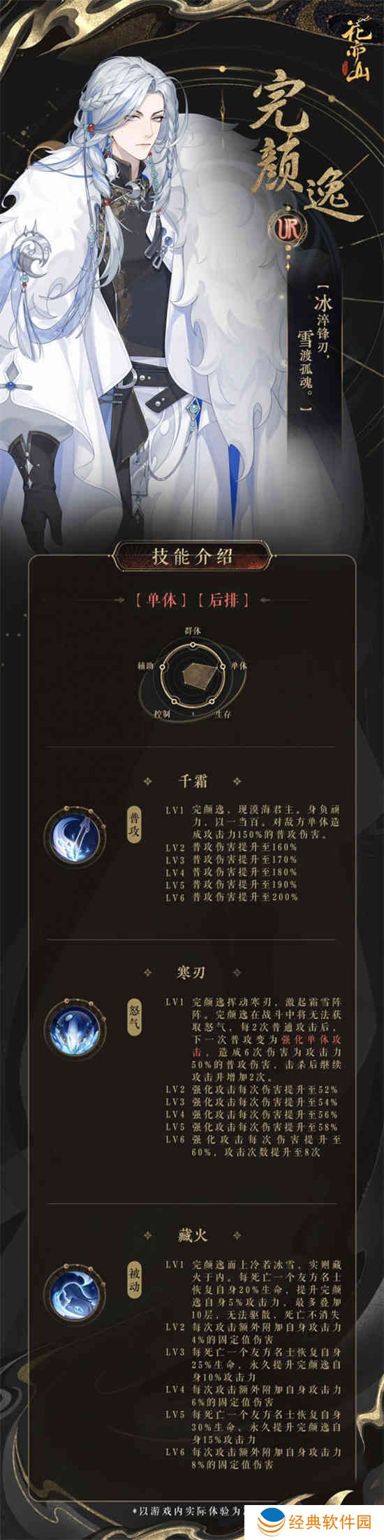 《花亦山心之月》完颜逸技能介绍